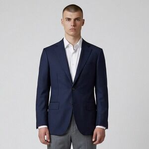 Suitsupply Lazio Blazer Mens 38R Blue Slim Super 110s Wool Vitale Barberis